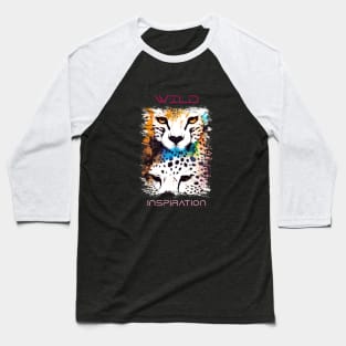 Cheetah Wild Nature Animal Colors Art Painting Baseball T-Shirt